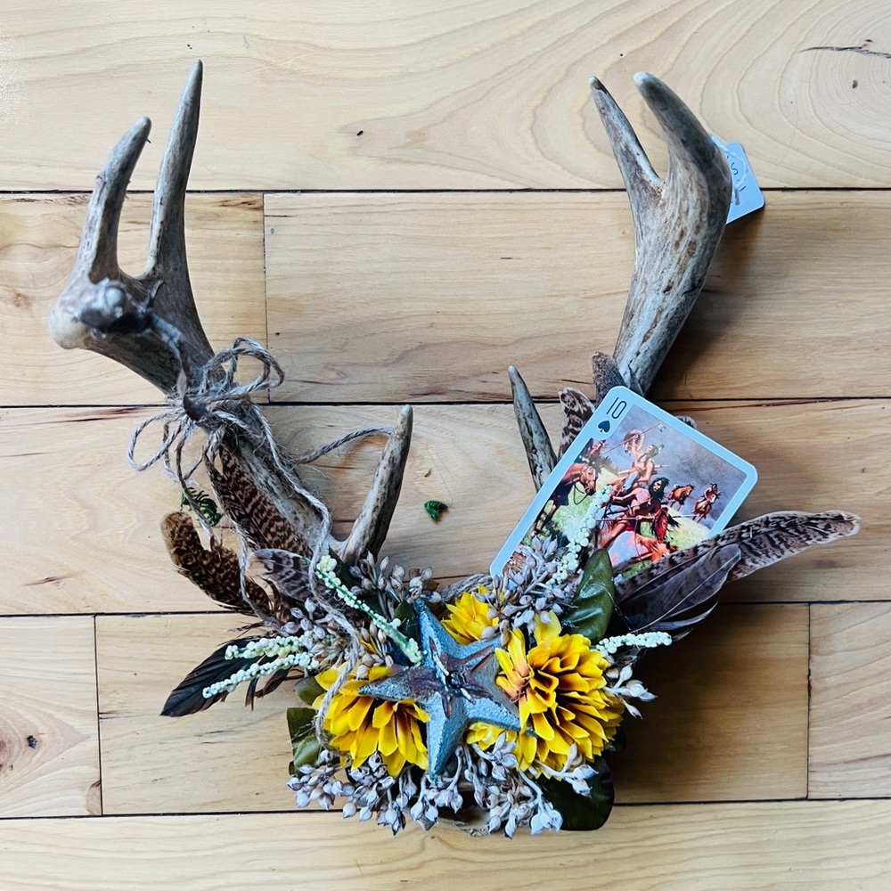 Authentic antler art made by me western home decorone of a kind statement piece - Picture 2 of 15